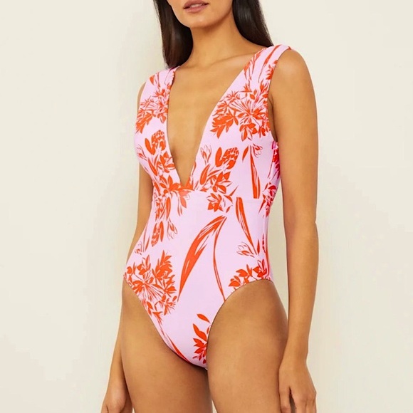 BCBG MaxAzria Camilla Plunging Neck One Piece - Picture 3 of 16